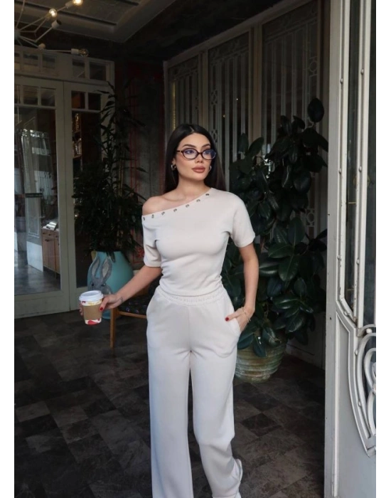 Kadın Kuşgözlü Düşük Omuz Takım