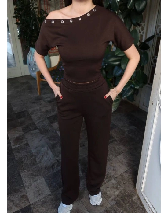 Kadın Kuşgözlü Düşük Omuz Takım