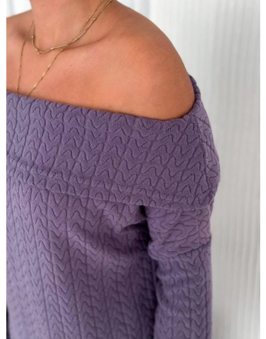 Kadın Madonna Yaka Havlu Kumaş Bluz