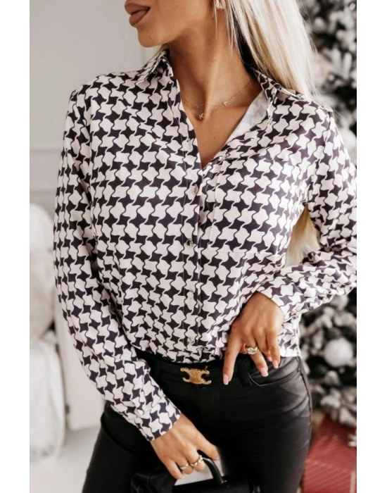 Kadın Metal Düğme Ve Cep Detay Moskrep Gömlek