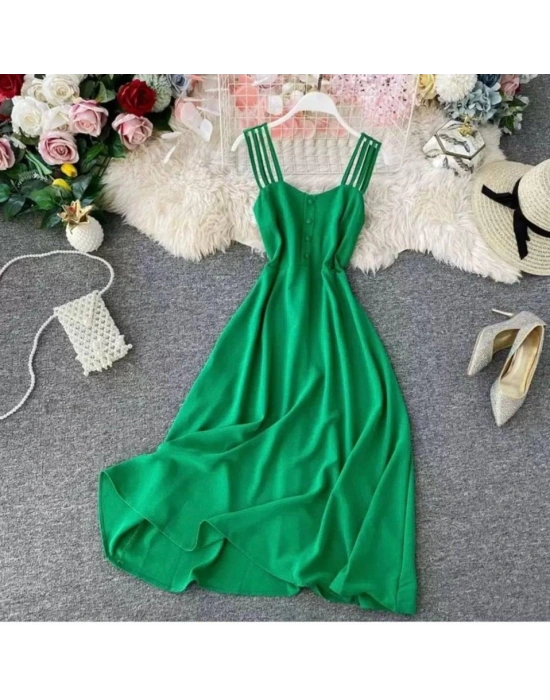 Kadın Omuz Askılı Düğme Detay Fırsat ürün idi Boy Elbise