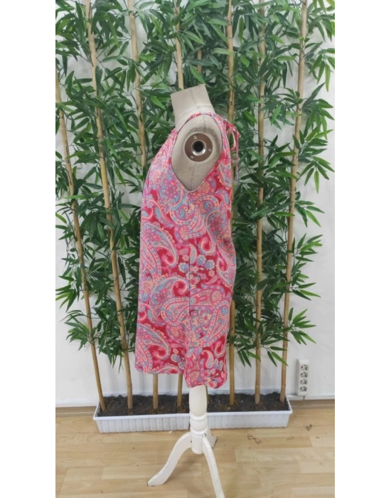 Kadın Omuzlardan Açık Boyundan Askılı çok Renkli Dokuma Elbise