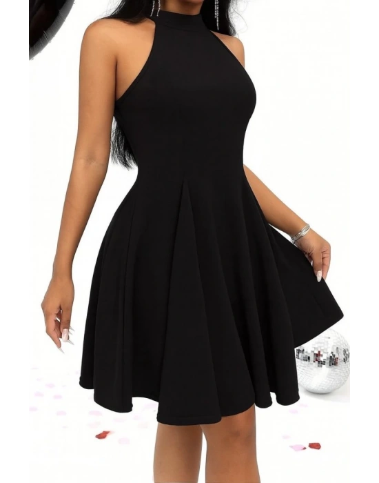 Kadın Omuzlardan Açık Daire Yakalı Janjan Krep Elbise