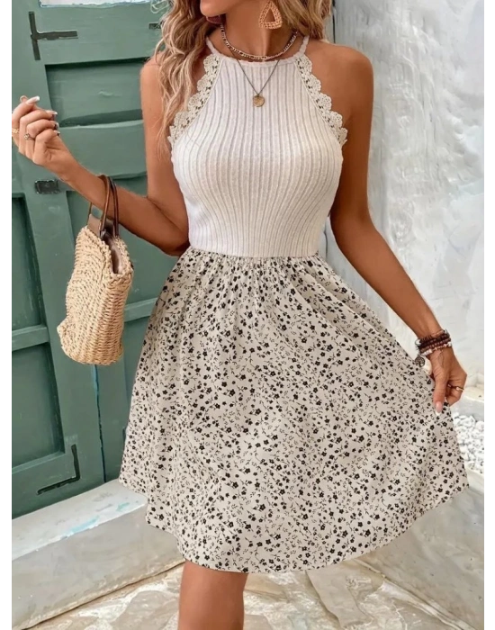 Kadın Omuzlardan Açık Reglan Kol Detaylı üst Fırfırlı Kaşkorse Alt Süprem Elbise