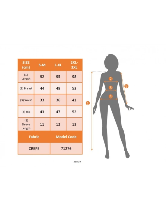 Kadın Omuzlardan Açık V Yakalı Kısa Kollu Yanlardan Büzgülü Düğme Detaylı Janjan Krep Elbise