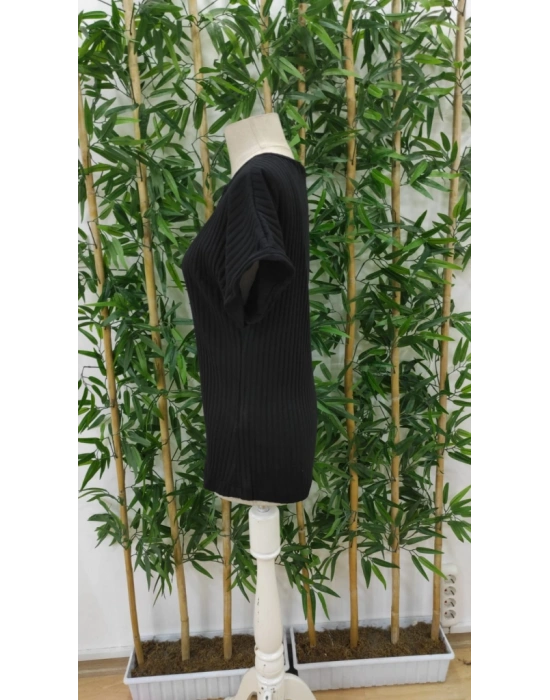 Kadın önü Düğme Detay V Yaka Kaşkorse Bluz