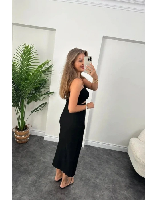 Kadın Ottoman Kumaş Likralı idi Boy Kalem Etek iyah