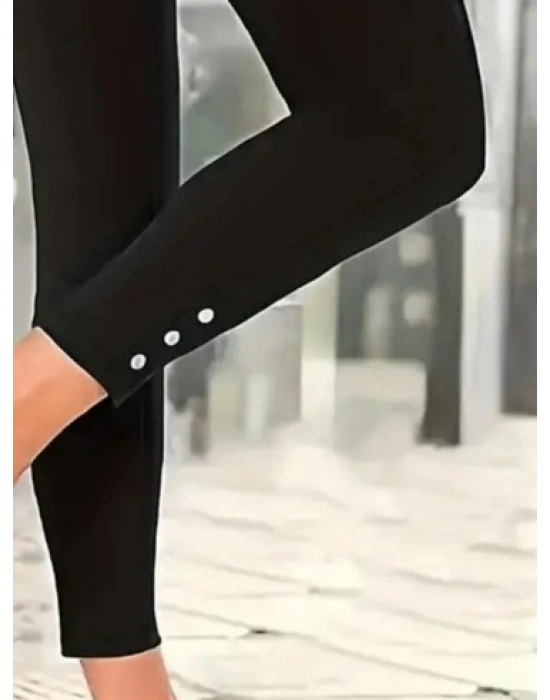 Kadın Paça Düğme Detay Dalgıç Tayt