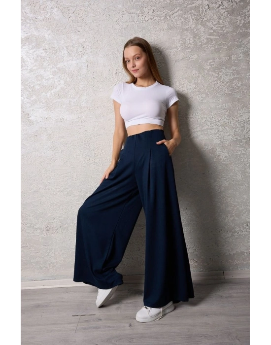 Kadın Pileli Gizli Cep Detay alaş Pantolon