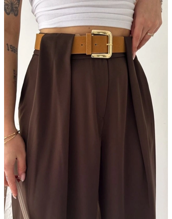 Kadın Pileli Kemerli Pantolon