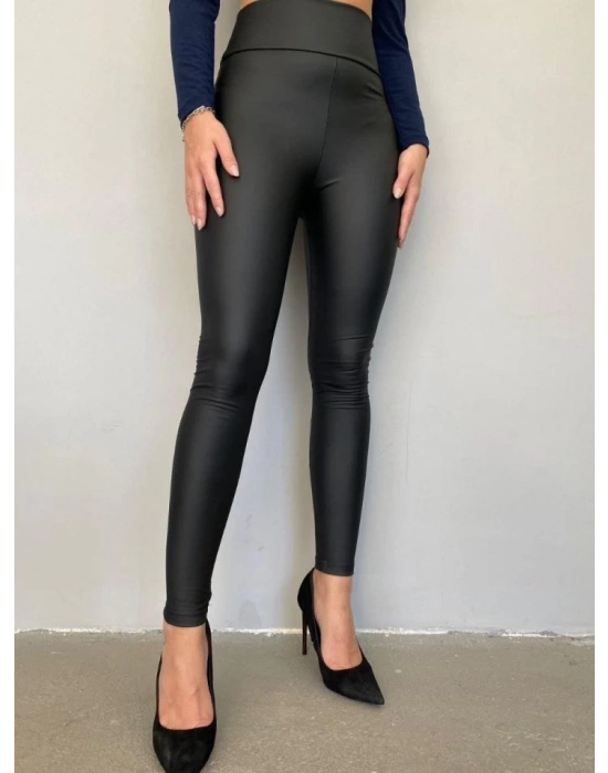 Kadın şardonlu Deri Tayt