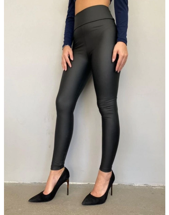 Kadın şardonlu Deri Tayt