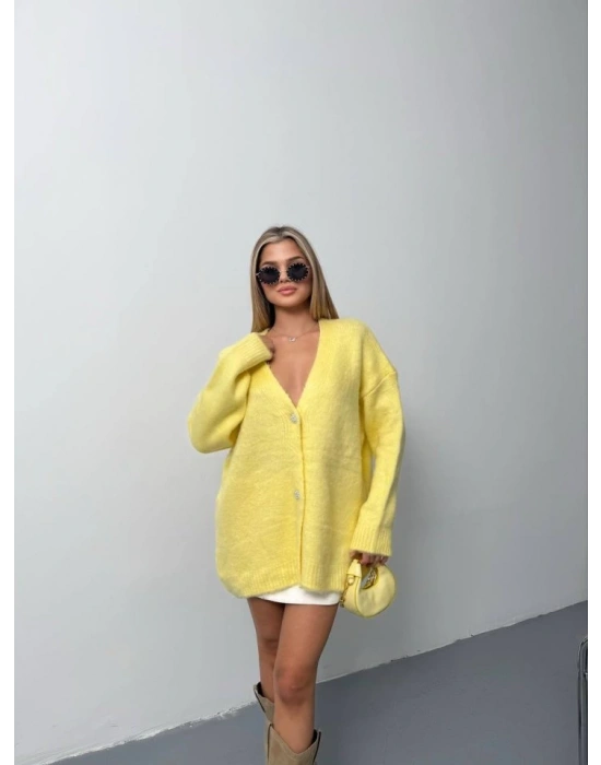 Kadın şardonlu Uzun Triko Hırka