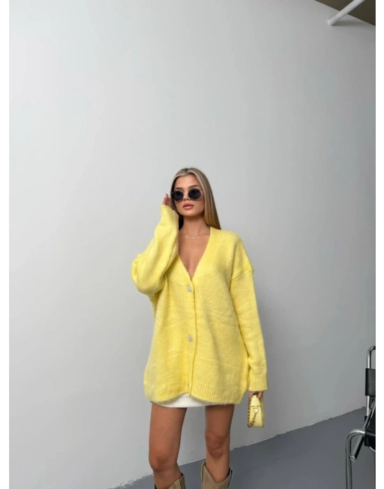 Kadın şardonlu Uzun Triko Hırka