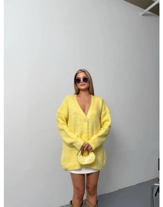 Kadın şardonlu Uzun Triko Hırka