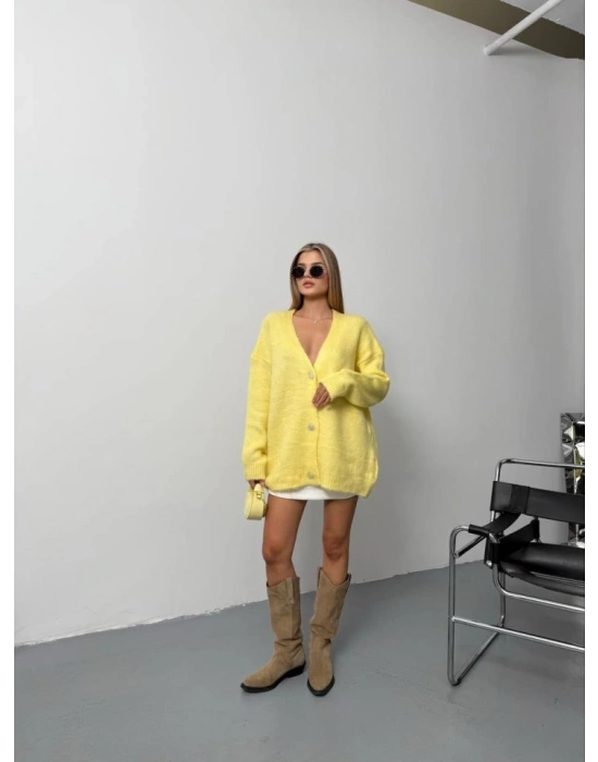 Kadın şardonlu Uzun Triko Hırka