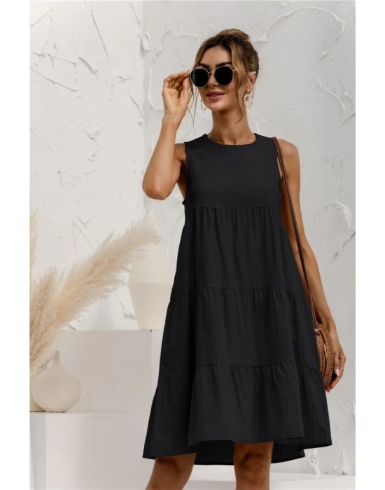 Kadın Sıfır Kol Bisiklet Yaka Aerobin Elbise