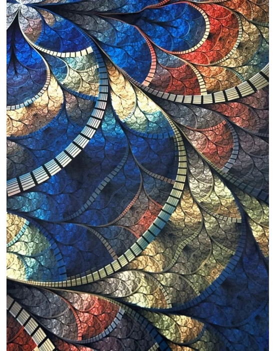 Kadın Sıfır Kol Yuvarlak Yaka Karışık Renkli Baskılı Süprem Bluz