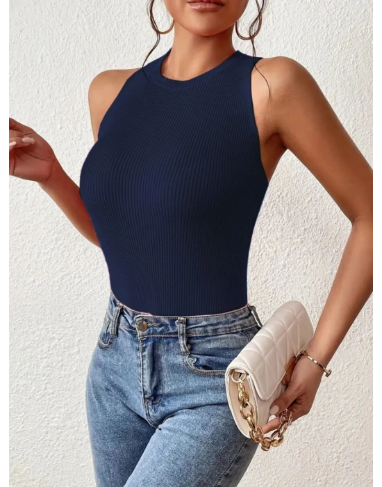 Kadın Sırt çapraz Detay Triko Bluz