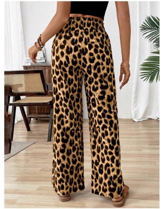 Kadın Süprem Kumaş Beli Lastikli Leopar Desen Pantolon