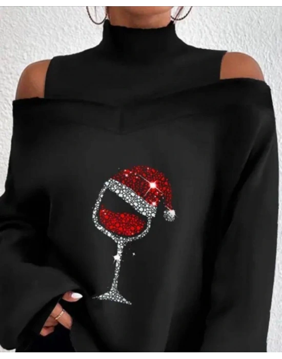 Kadın Taş Bardak Detay Omuz Dekolteli Fırsat ürün Bluz