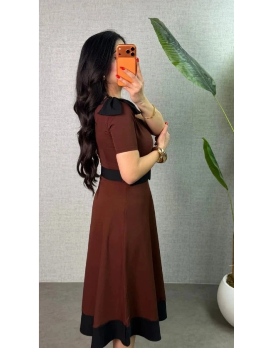 Kadın Tek Omuz Fiyonk Detaylı Midi Boy Elbise