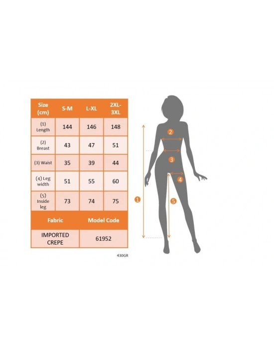 Kadın Tek Omuzdan Açık Balıkçı Yaka Taş Detaylı Uzun Ithal Krep Tulum