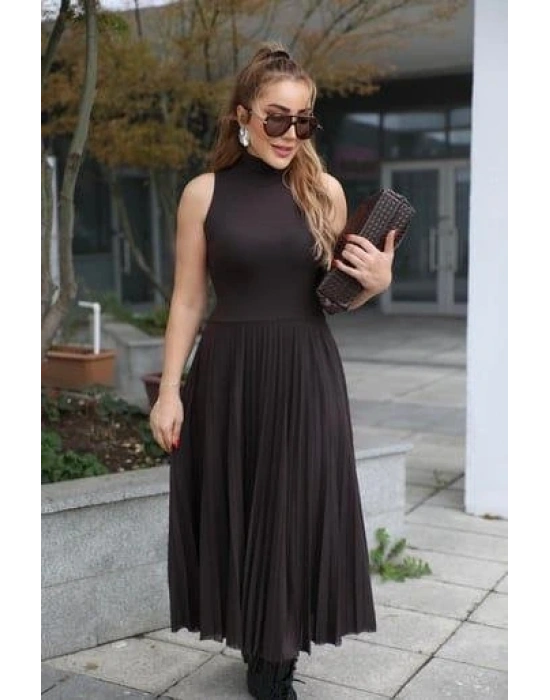 Kadın Triko Plise Ve Tül Detay Iki Parça Elbise