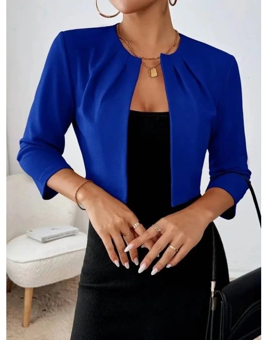 Kadın Truvakar Kol önü Açık Kısa Ithal Krep Ceket