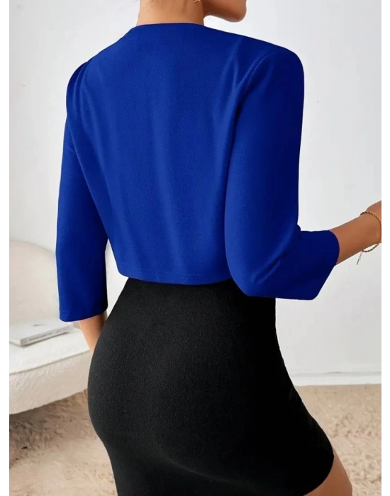 Kadın Truvakar Kol önü Açık Kısa Ithal Krep Ceket