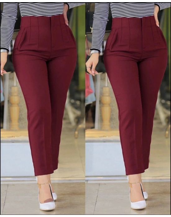 Kadın üste Oturan Paçası Bilek üzerinde Biten Atlas Kumaş Pantolon  (S)  48 (4XL)