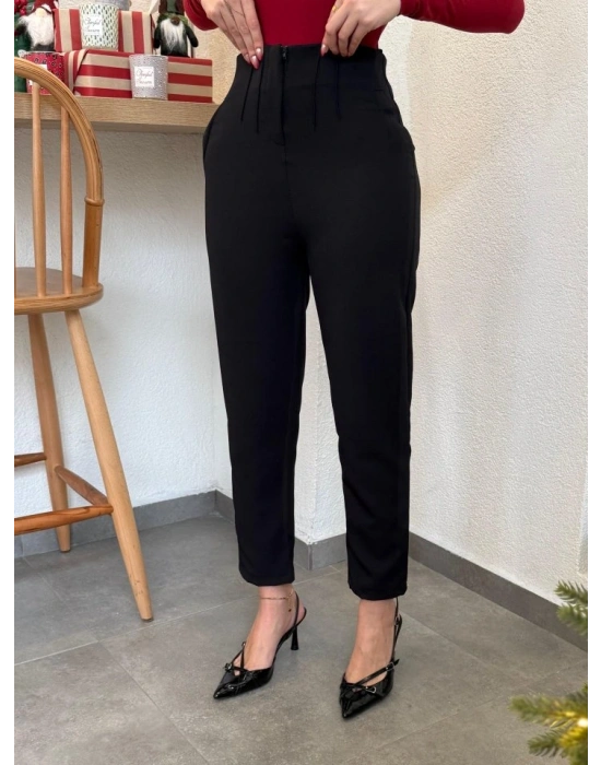 Kadın üste Oturan Paçası Bilek üzerinde Biten Atlas Kumaş Pantolon  (S)   (4XL)