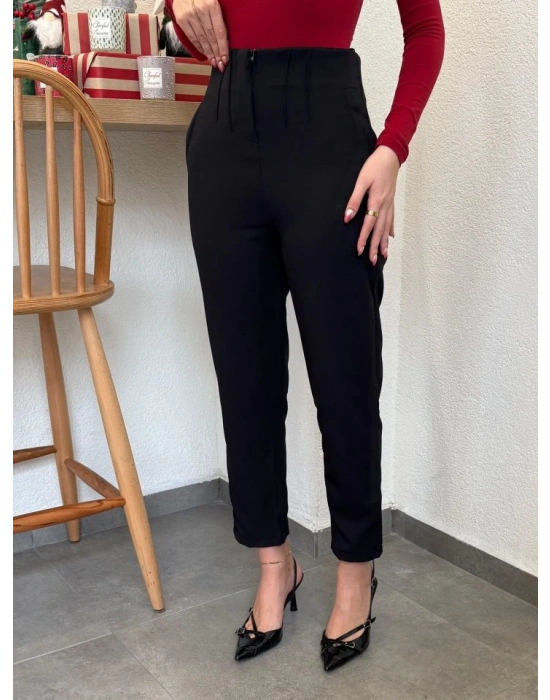 Kadın üste Oturan Paçası Bilek üzerinde Biten Atlas Kumaş Pantolon  (S)   (4XL)