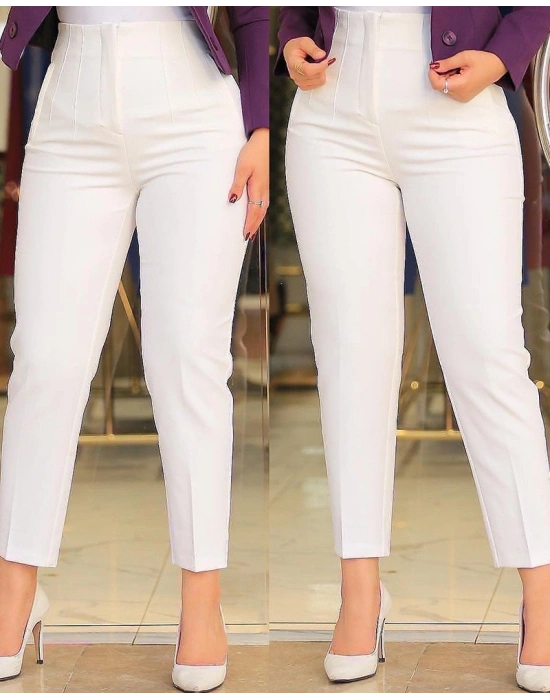 Kadın üste Oturan Paçası Bilek üzerinde Biten Atlas Kumaş Pantolon  (S)  50 (5XL)
