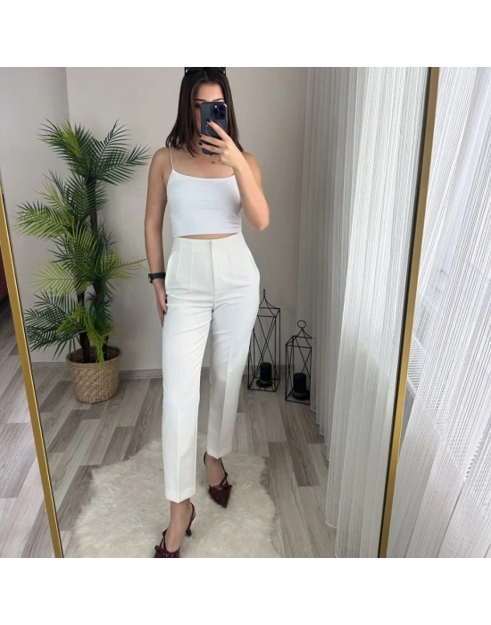 Kadın üste Oturan Paçası Bilek üzerinde Biten Atlas Kumaş Pantolon  (S)  50 (5XL)
