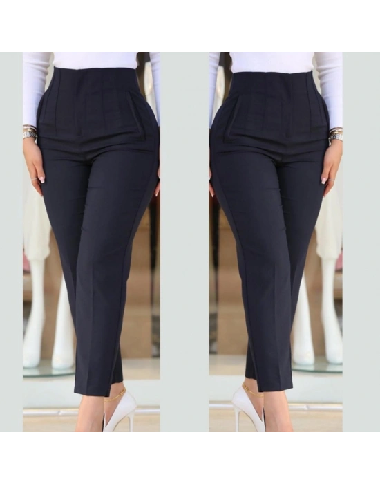 Kadın üste Oturan Paçası Bilek üzerinde Biten Krep Kumaş Kumaş Pantolon  (S)  50 (5XL)