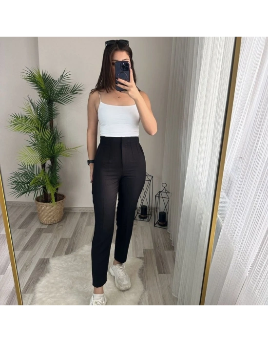 Kadın üste Oturan Paçası Bilek üzerinde Biten Krep Kumaş Kumaş Pantolon  (S)  50 (5XL)