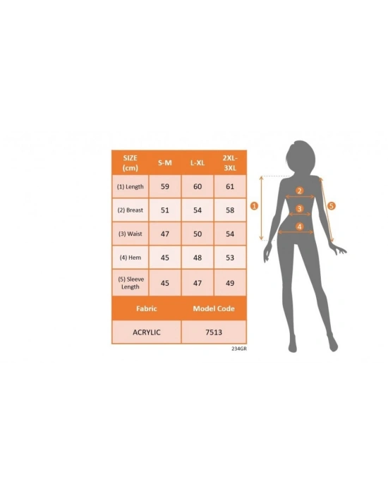 Kadın Uzun Kollu Açık Yaka Toka Detay Akrilik Bluz