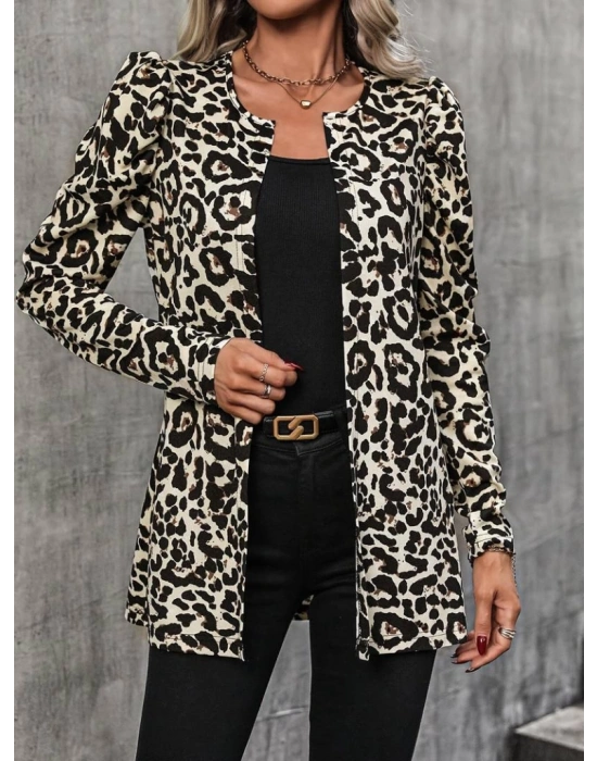 Kadın Uzun Kollu Alın Omuz önü Açık şardonlu Dalgıç Ceket