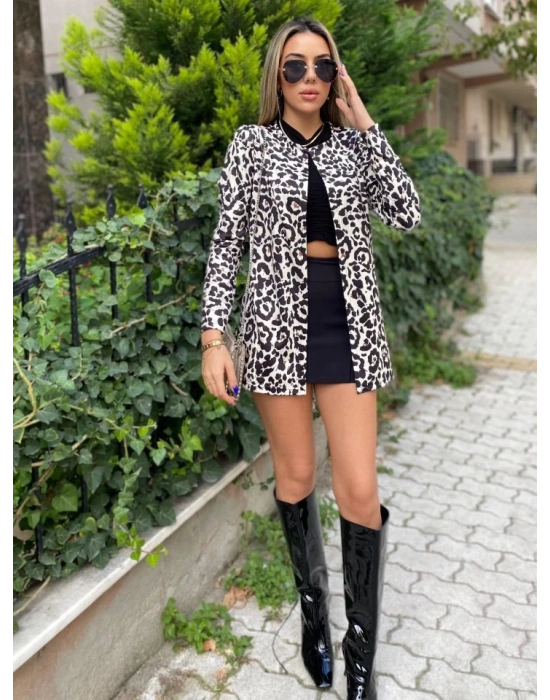 Kadın Uzun Kollu Alın Omuz önü Açık şardonlu Dalgıç Ceket