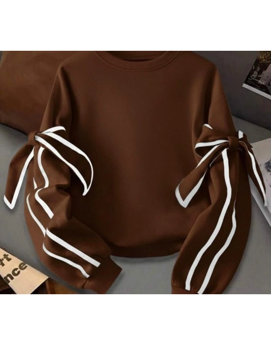 Kadın Uzun Kollu Ara Biye Ve Fiyonk Detay Bluz