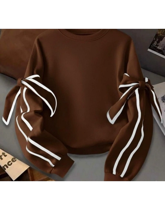 Kadın Uzun Kollu Ara Biye Ve Fiyonk Detay Bluz