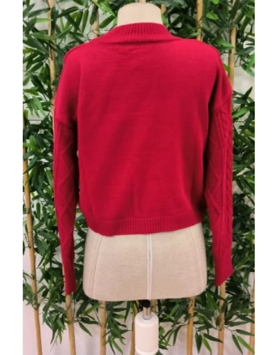 Kadın Uzun Kollu Balıkçı Yaka Bluz Ve Etek Ikili Triko Takım