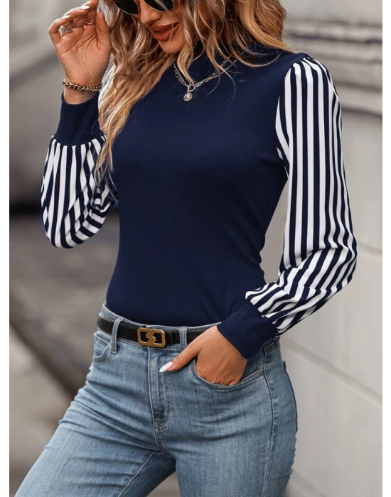 Kadın Uzun Kollu Balıkçı Yaka Bürümcük Bluz