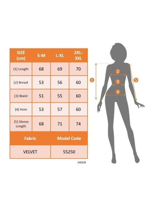 Kadın Uzun Kollu Balıkçı Yaka Damla Detaylı Kadife Bluz