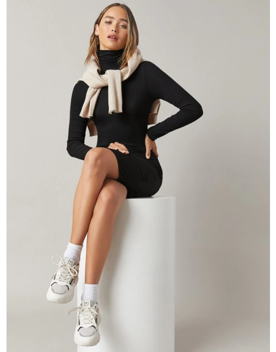 Kadın Uzun Kollu Balıkçı Yaka Elbise