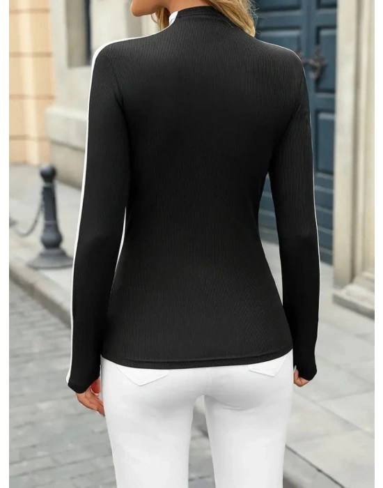 Kadın Uzun Kollu Balıkçı Yaka Kaşkorse Bluz