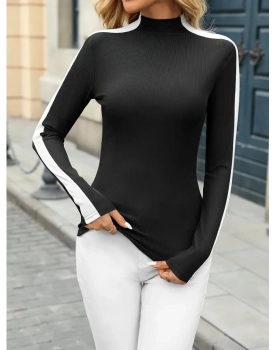 Kadın Uzun Kollu Balıkçı Yaka Kaşkorse Bluz