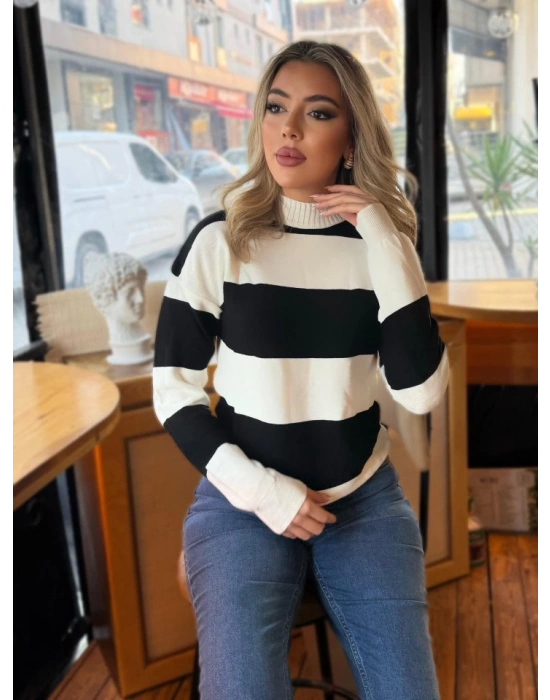 Kadın Uzun Kollu Balıkçı Yaka Triko Bluz