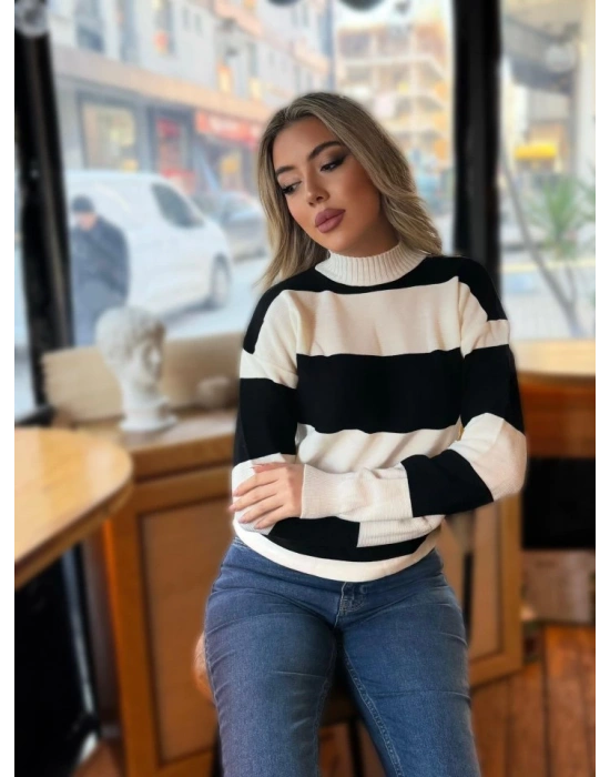 Kadın Uzun Kollu Balıkçı Yaka Triko Bluz